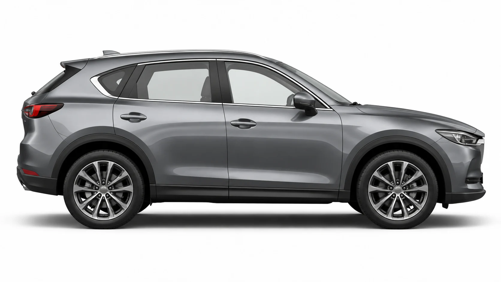 SUV ejecutivo genérico de color gris visto de perfil sobre fondo blanco.